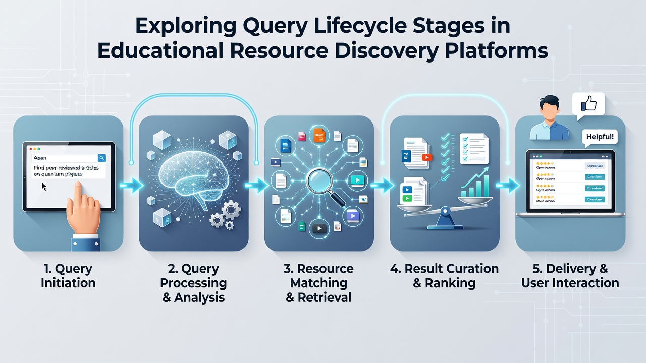 Detailed diagram of retrieval and ranking stages with matching examples from educational databases